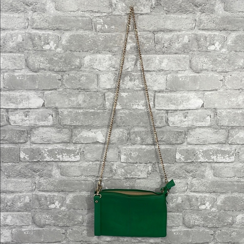 Charming Charlie Green Crossbody Bag with Chain Strap